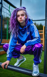 a woman sitting on a swing