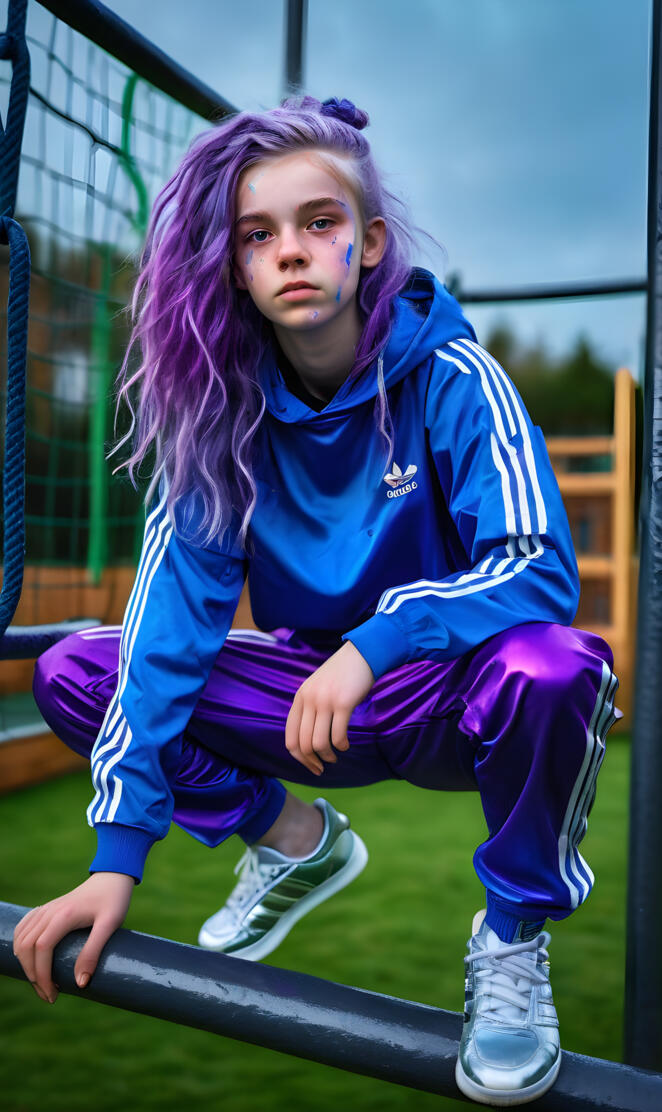 a woman sitting on a swing