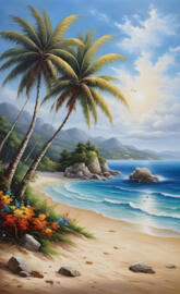 Swinging in the palm trees