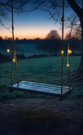 a swing set in a park