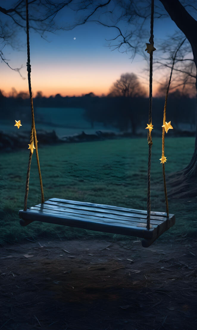 a swing set in a park