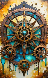 a clock with many different colors