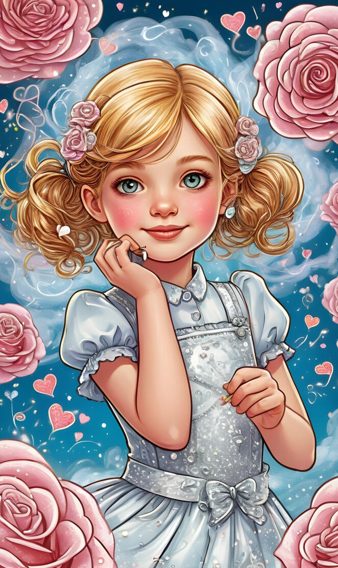 a girl with blonde hair