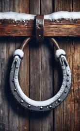 horse shoe with snow