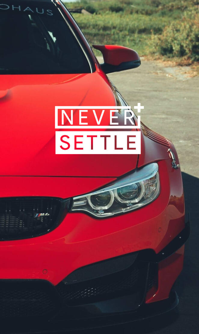 NEVER SETTLE CAR RED