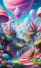 Trippy Vibrant Candy Land