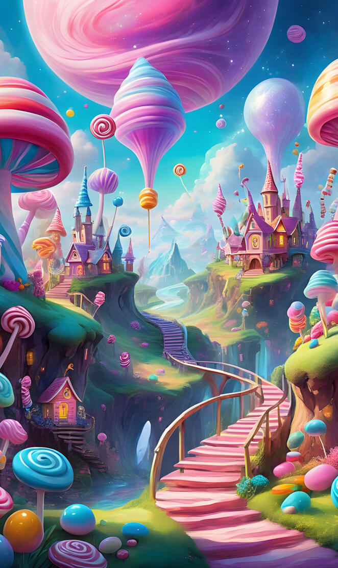 Trippy Vibrant Candy Land