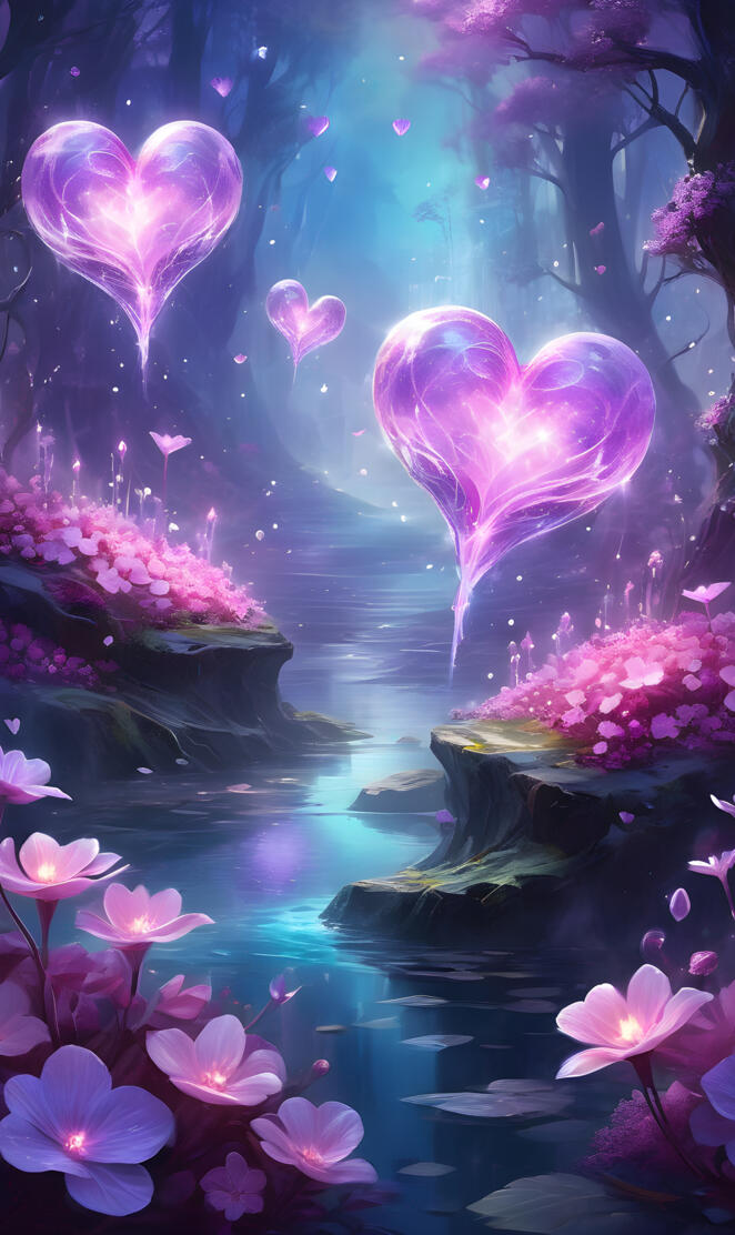 Just magical, purple hearts