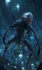 A Terrifying Cybernetic Creature Emerges From Alien Ocean Depths