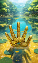 a lily pad in a pond