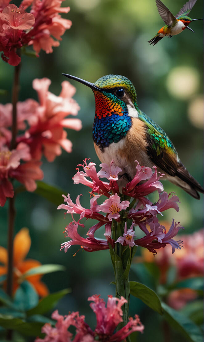 Immerse yourself in a lush garden filled with blooming