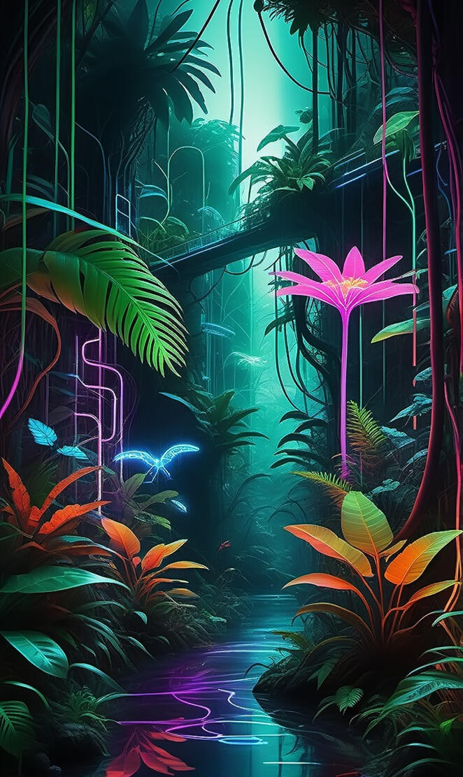 Neon-Lit Jungle
