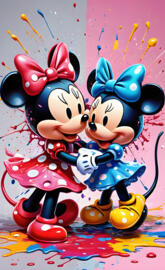 🩷pink Minnie & 🩵blue Minnie unite!🎀🫂💞💌🎨🖌️👯‍♀️