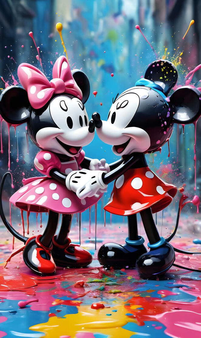 Minnie Mouse's Dripping Painted Thoughts .. 🎀🐭💭🎨🎨🎨🖌️