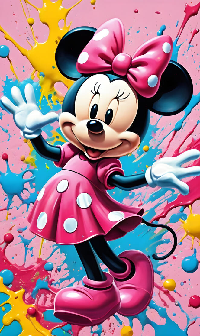 🎀Minnie Mouse in Paint Portraits 🎨🖌️💨📸🎀🐭🌈🍭