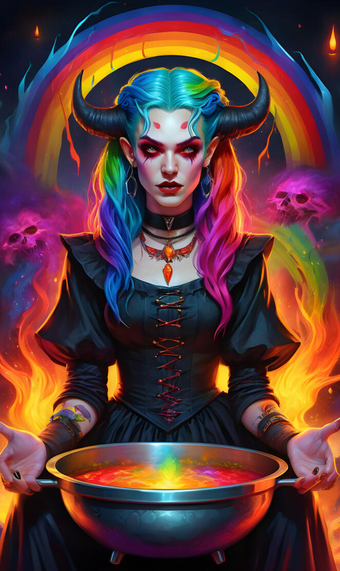 Yekaterina Bourykina with colorful hair