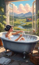 a person in a bathtub