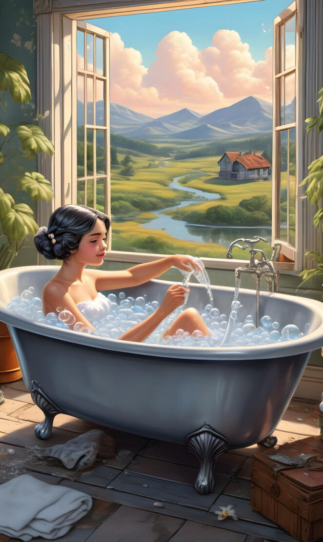 a person in a bathtub