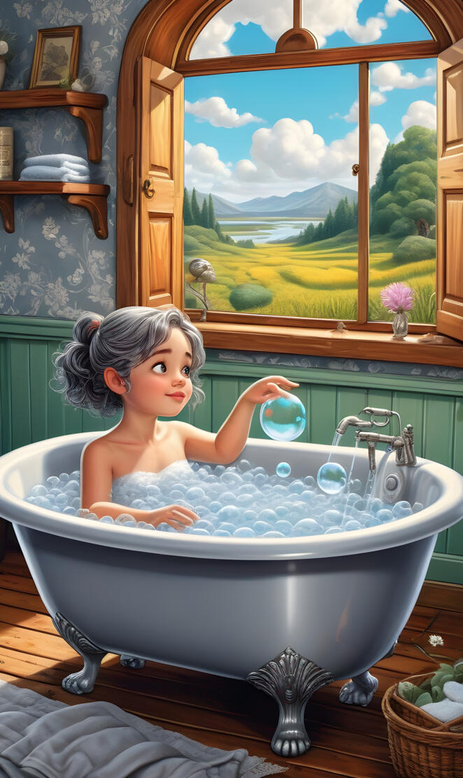 a child in a bathtub