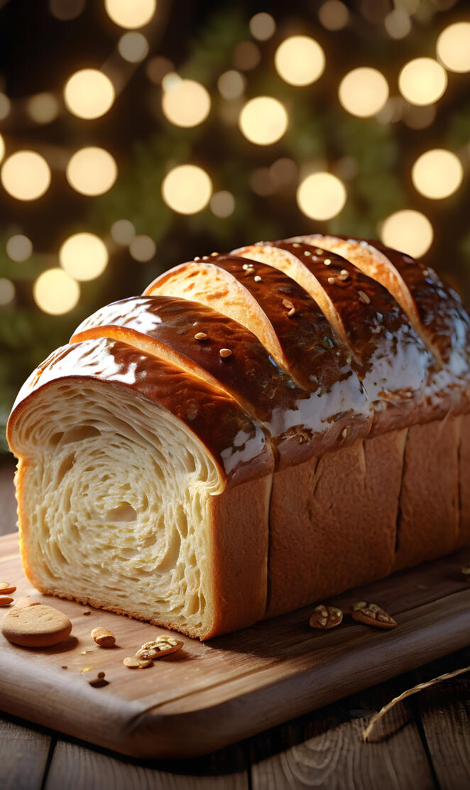 a loaf of bread with chocolate spread