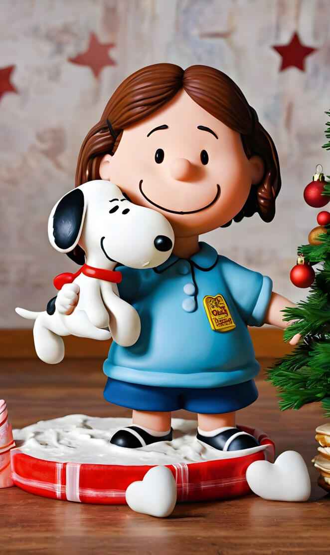 a toy figurine of a boy and a girl