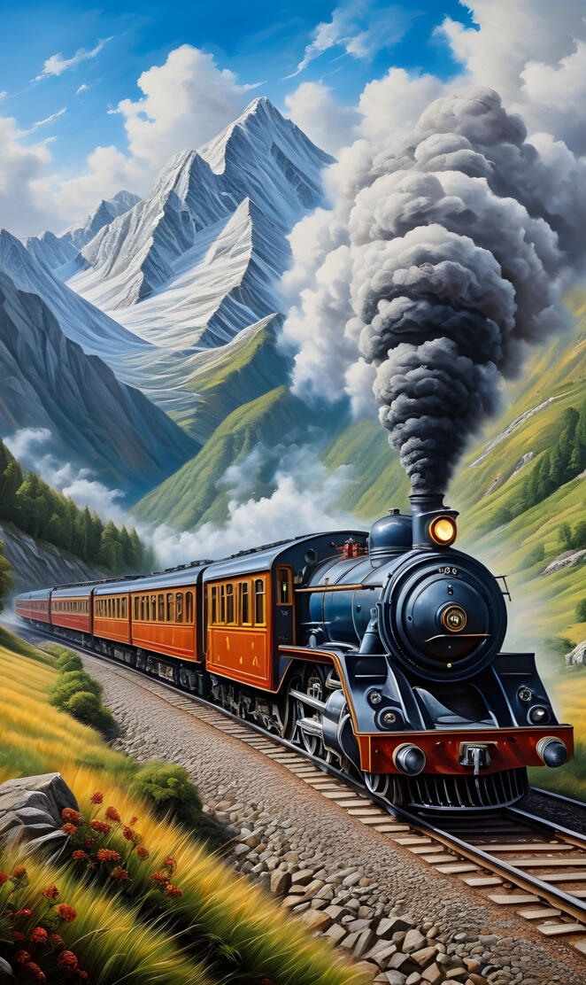 a train on the railway tracks