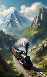 a train on the railway tracks