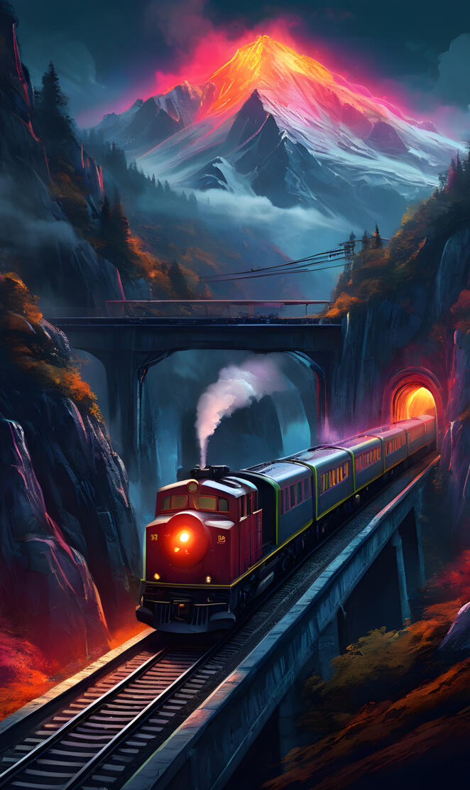 a train on the railway tracks