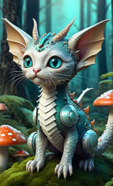 steam punk alien cat
