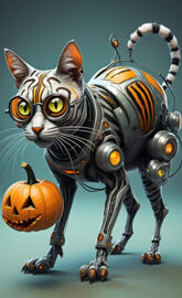 Steam punk halloween zebracat