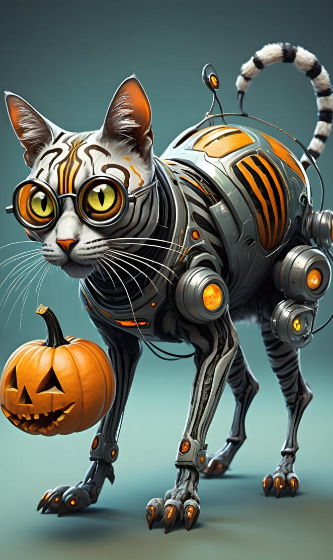 Steam punk halloween zebracat