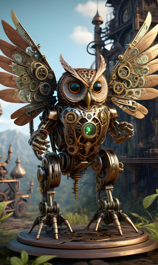 mantis owl steam punked