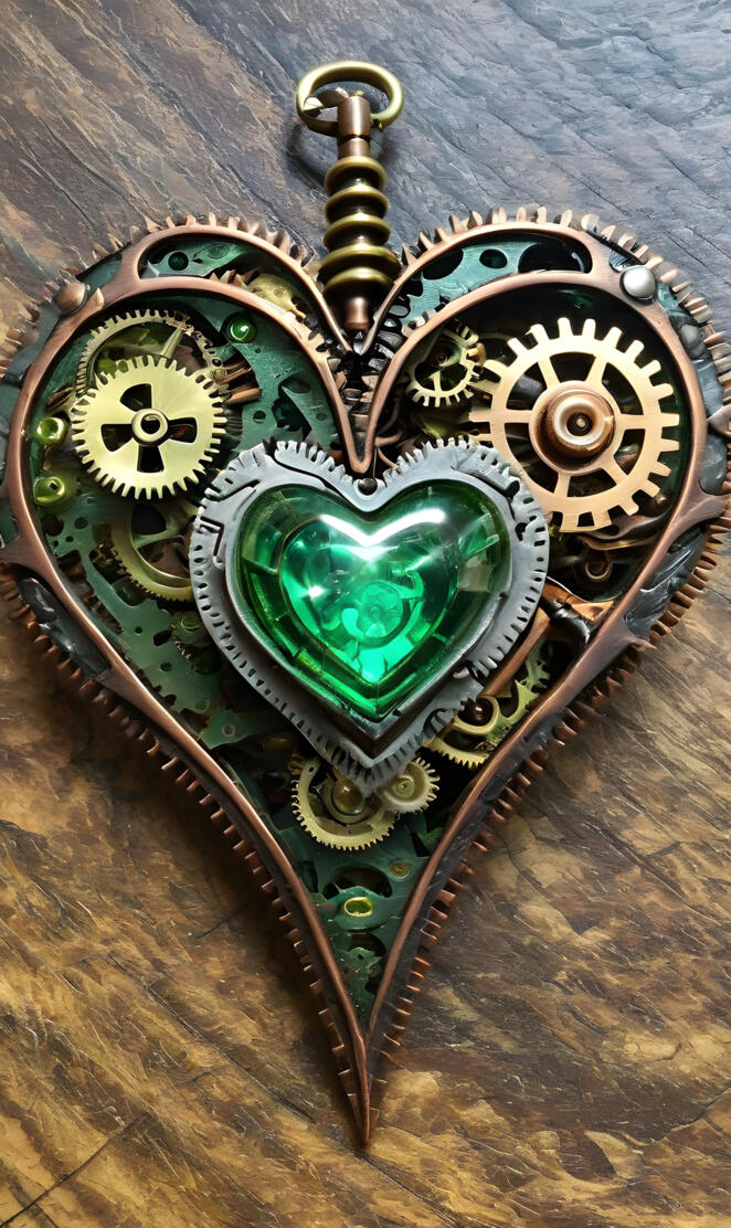exploding green heart steam