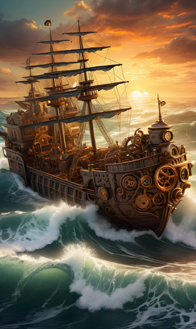 steam punk beach boat
