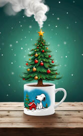 snoopy coffee mug tree inside it