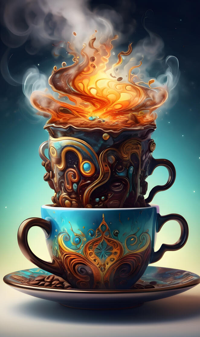 stained cup filled with coffee steam insanely detailed beautifully lit
