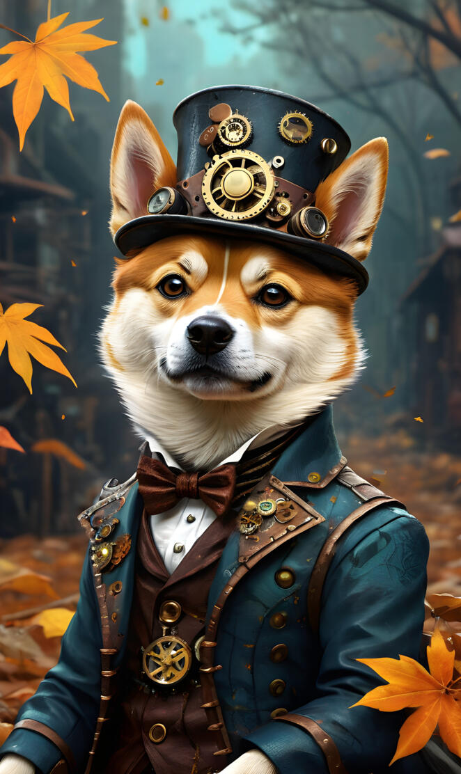 Steampunk Shiba Inu Fall