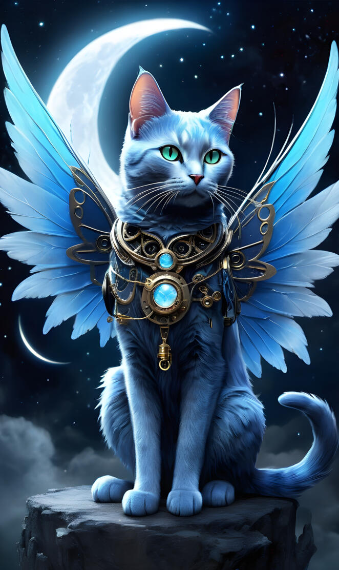 Blue cat clock work cats.