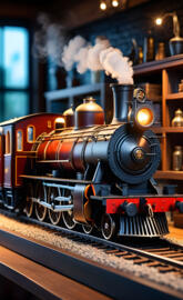 a toy train on a track