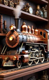 a model train on a table