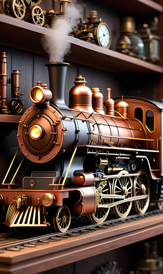 a model train on a table