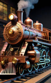 a steam engine on display