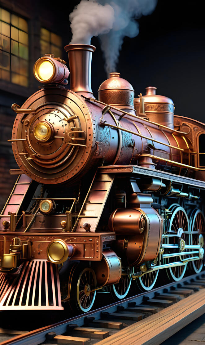 a steam engine on display