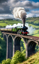 a train on a bridge