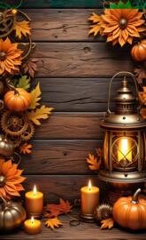 latern steam punk candles pumpkins