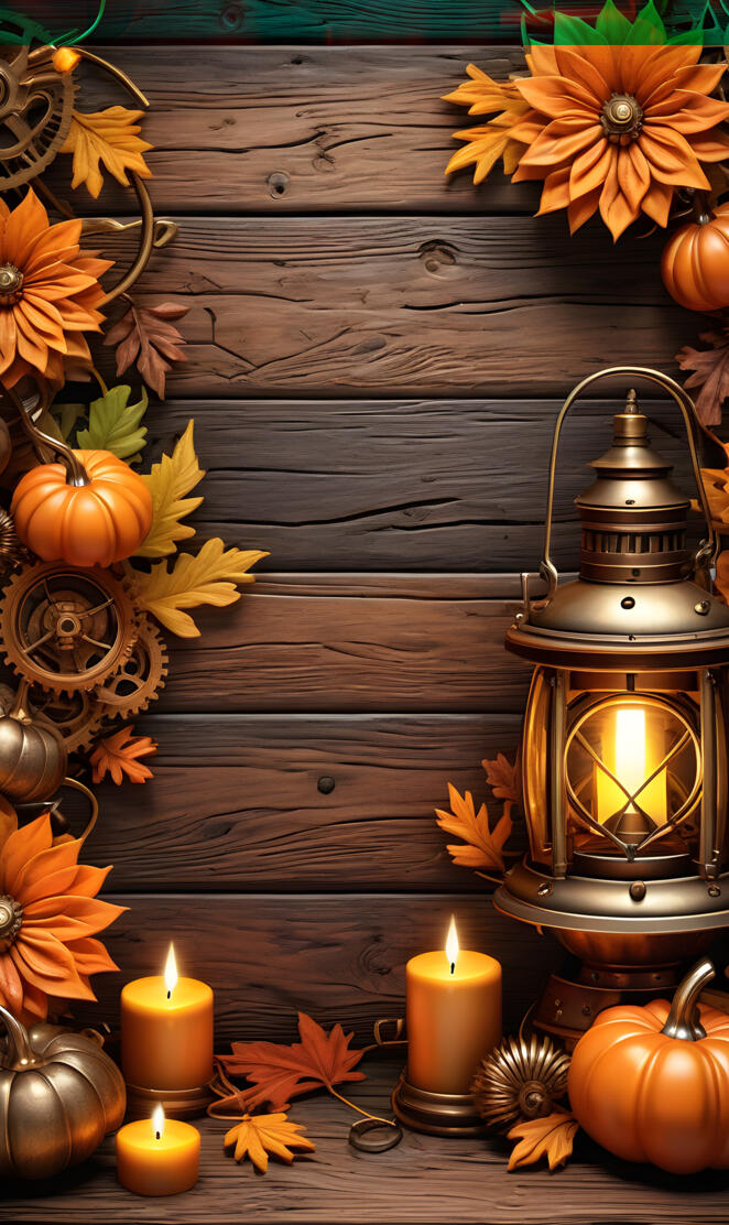 latern steam punk candles pumpkins