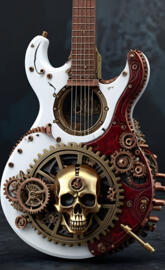 art, Steam Punk, skull guitar