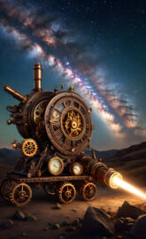 Steam Punk Engine in Desert