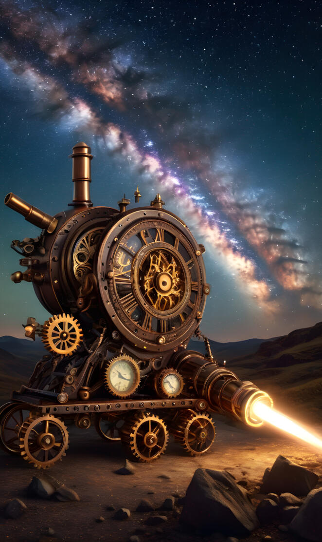 Steam Punk Engine in Desert