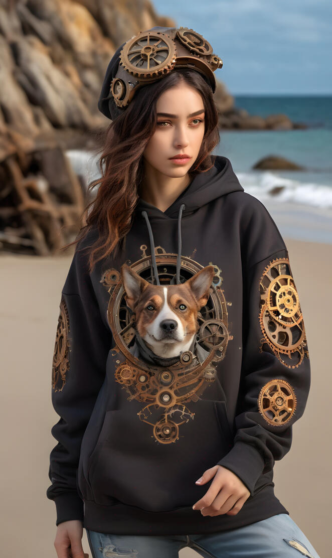 steam punk girl beach sad